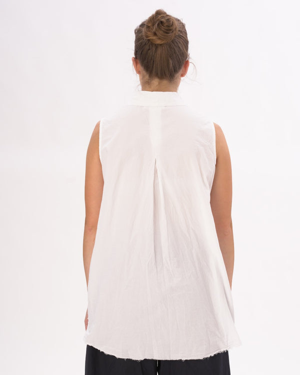 Baci Organic Cotton Crinkled Sleeveless Tank Black