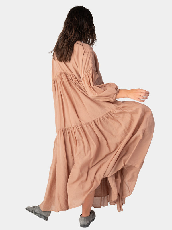 Baci Organic Cotton Tiered Ruffle Midi Dress Mare