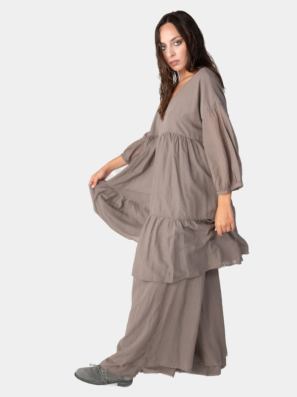 Baci Organic Cotton Tiered Ruffle Mini Dress Mare