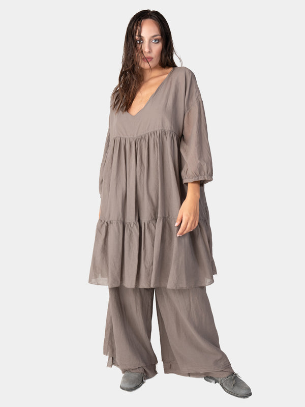 baci Organic Cotton Tiered Ruffle Mini Dress Mare