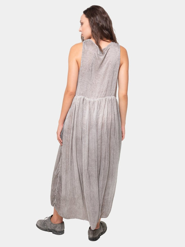 Baci Overlap V-Neck Midi Dress Gold