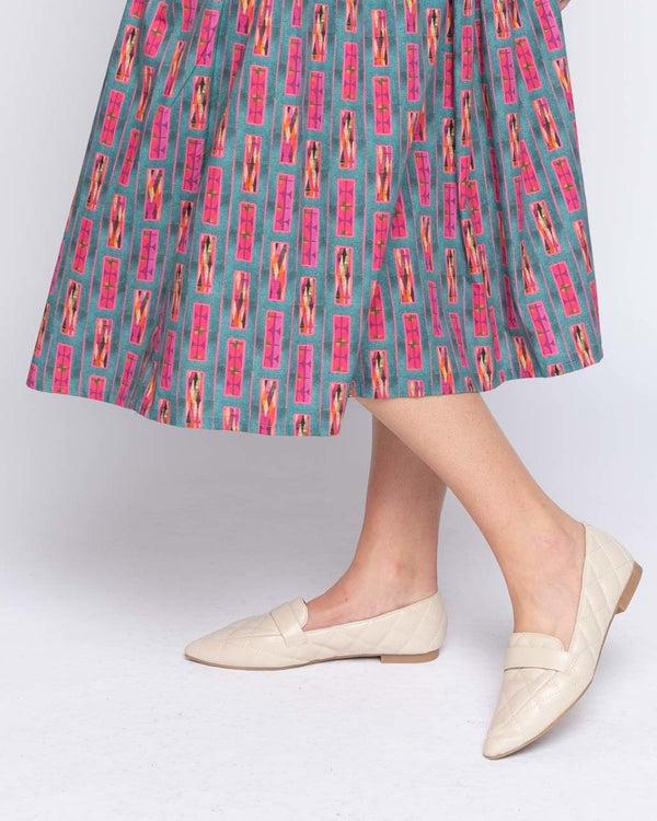 Baci Painter Tie-Waist Skirt Blue / Fuchsia