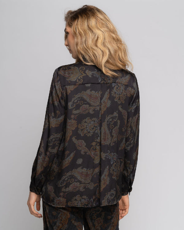 Baci Paisley Tie-Neck Blouse Large