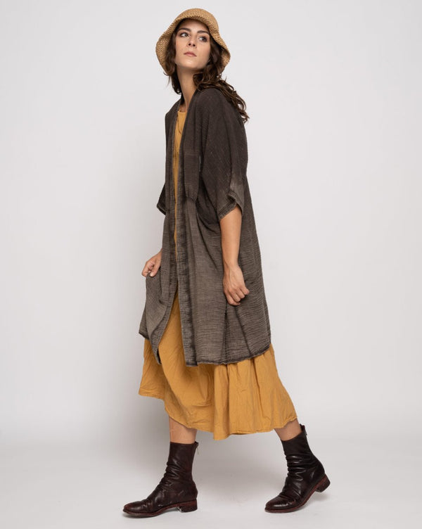 Baci Panel Seamed Batwing Cardigan Beige