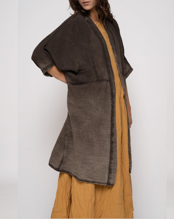 Baci Panel Seamed Batwing Cardigan Beige