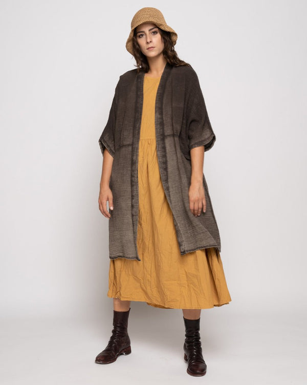 baci Panel Seamed Batwing Cardigan Beige