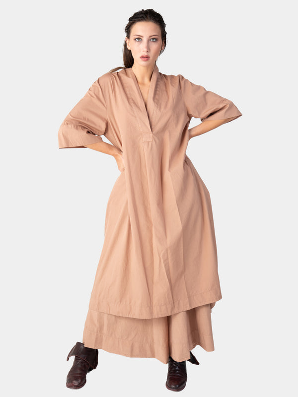 Baci Paneled V-Neck Midi Dress Nero