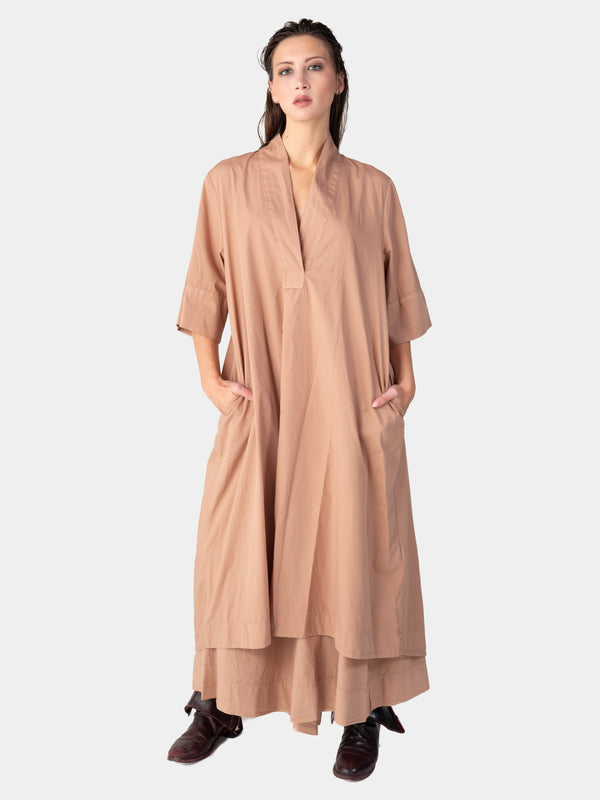 baci Paneled V-Neck Midi Dress Nero