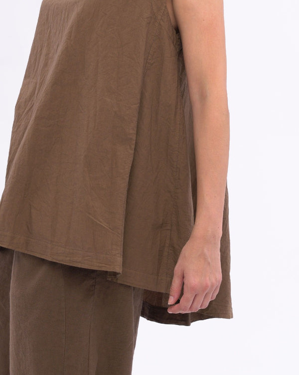 Baci Pleated Back Organic Cotton Tank Black