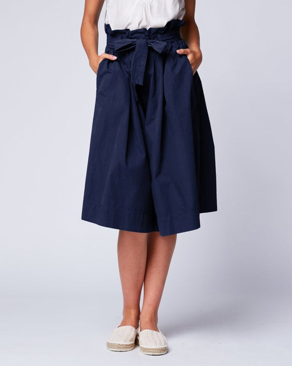 Baci Pleated Bow-Tie Skirt Beige