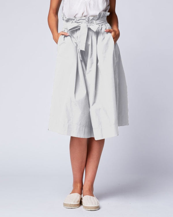 Baci Pleated Bow-Tie Skirt Beige