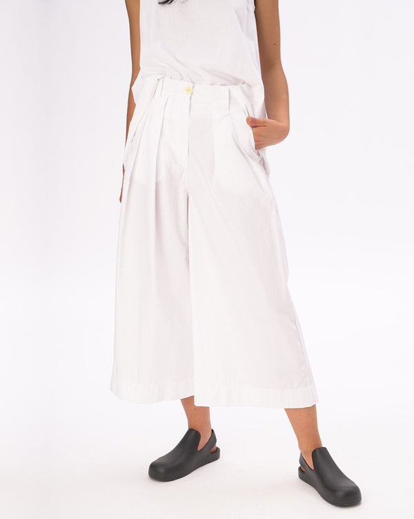 Baci Pleated Cotton Palazzo Pants Black