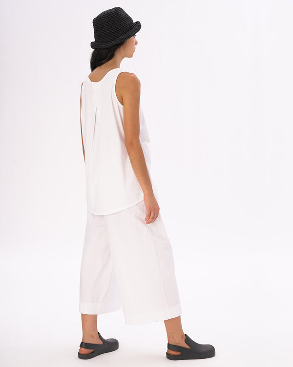 Baci Pleated Cotton Palazzo Pants Black