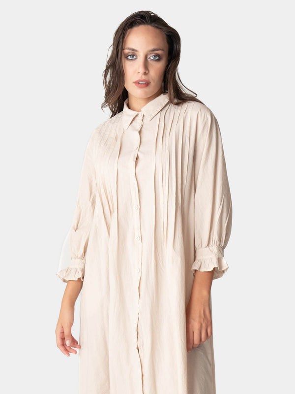 Baci Pleated Detail Maxi Shirtdress Mare