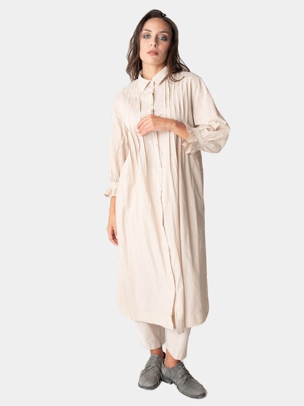 baci Pleated Detail Maxi Shirtdress Mare