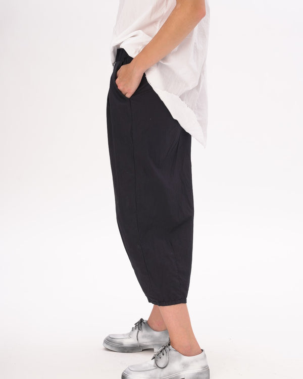 Baci Pleated Elastic Organic Cotton Shorts Black