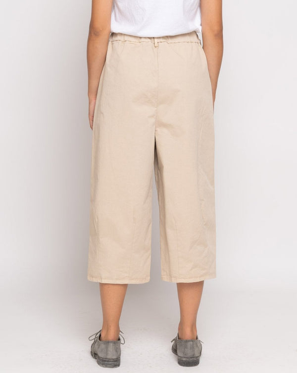Baci Pleated Elastic Wide Leg Trouser Beige
