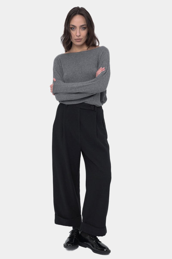 Baci Pleated Slacks Pant Black