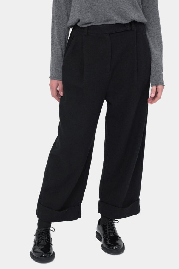 baci Pleated Slacks Pant Black