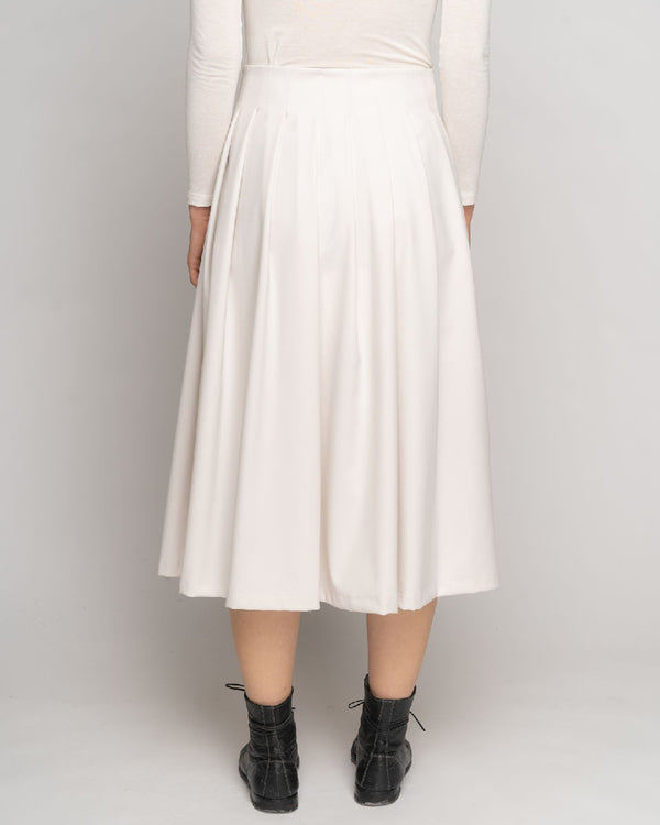 Baci Pleated Waist Midi Skirt Black