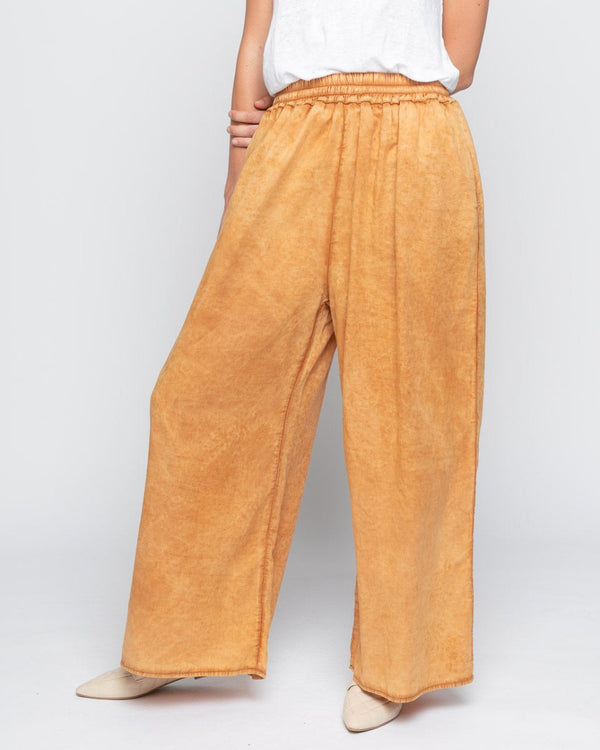 baci Pleated Washed Palazzo Pant Copper