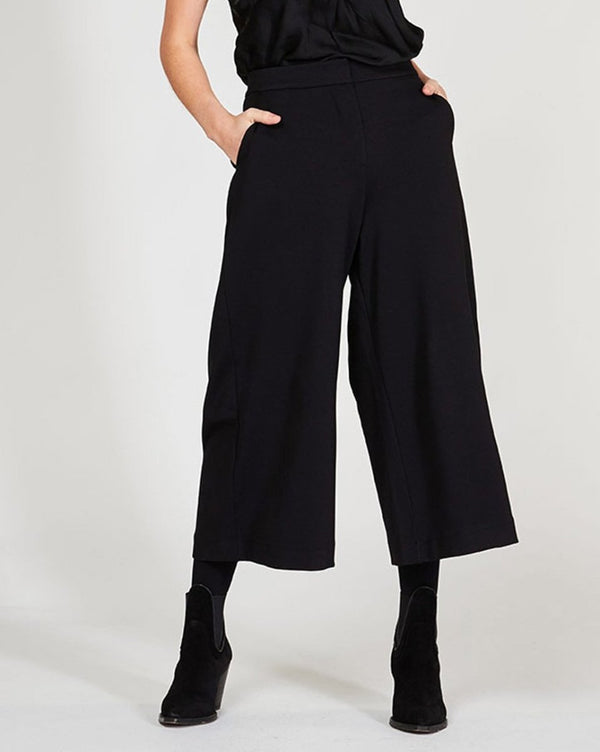 baci Pleated Wide Leg Trousers Black