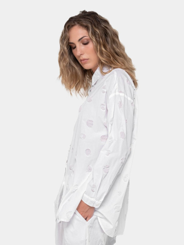 Baci Polka Dot Long Sleeve Shirt Black