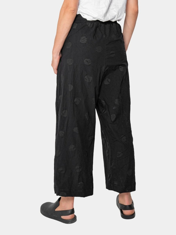 Baci Polka Dot Wide-Leg Trousers Black