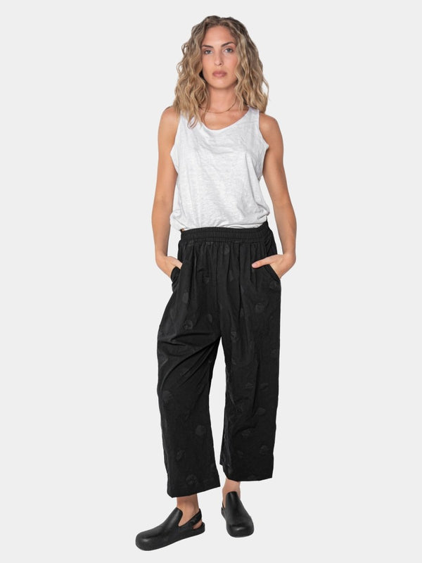 Baci Polka Dot Wide-Leg Trousers Black