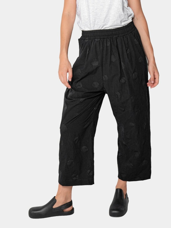 baci Polka Dot Wide-Leg Trousers Black