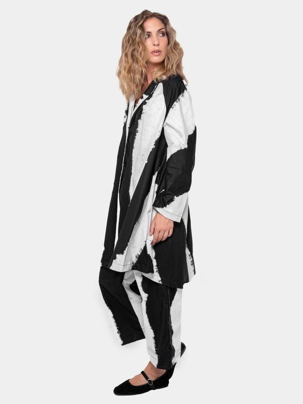 Baci Printed Black & White Jacket Big Stripe
