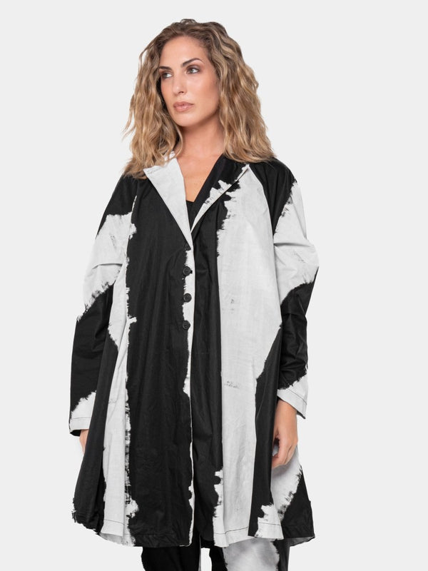 baci Printed Black & White Jacket Big Stripe