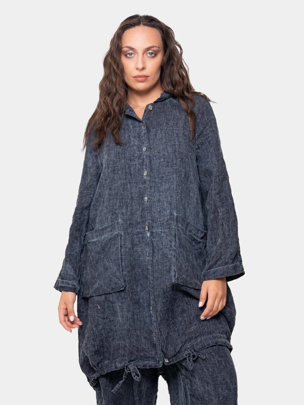 baci Raglan Duster with Drawstring Hem Hemp