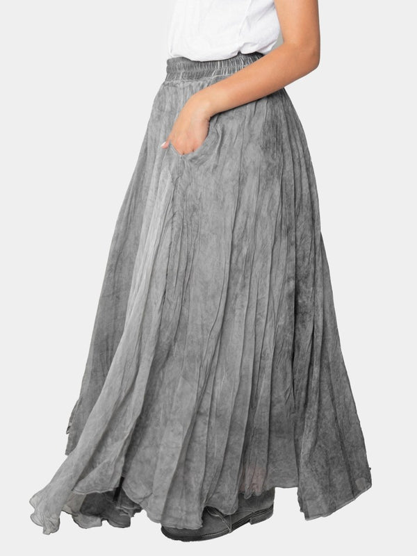 Baci Raw Edge Circle Skirt Gold