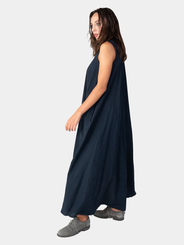 Baci Raw Edge Collared Tank Dress Bianco