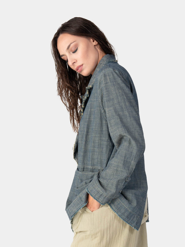 Baci Raw Edge Layered Blazer Cappuccino