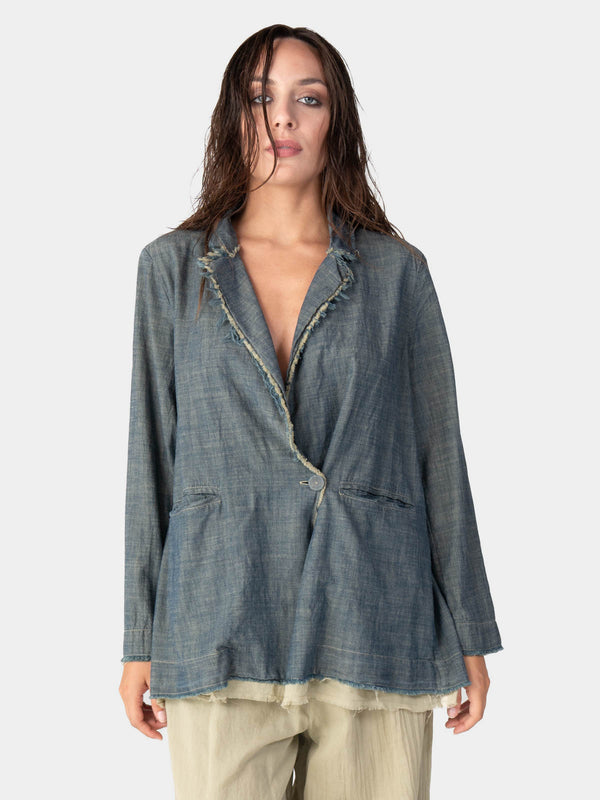 Baci Raw Edge Layered Blazer Cappuccino