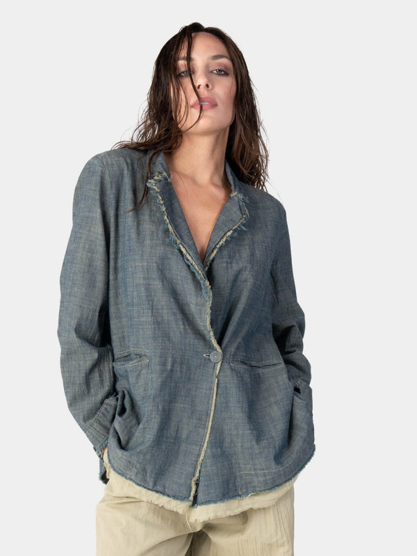 baci Raw Edge Layered Blazer Cappuccino