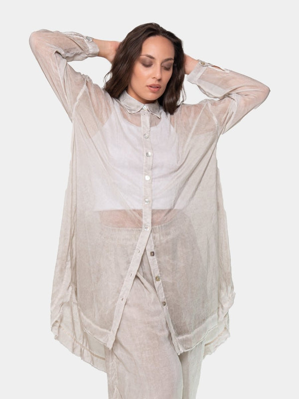 Baci Raw Edge Shirtdress Gold
