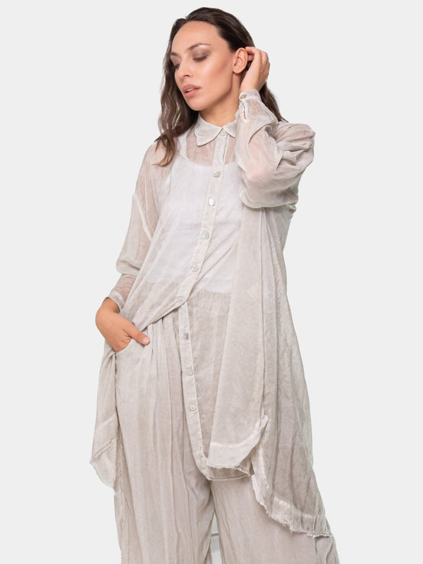 baci Raw Edge Shirtdress Gold