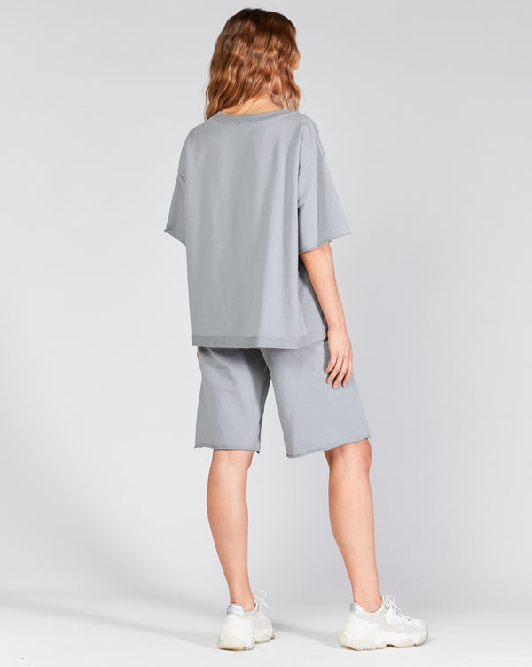 Baci Raw Edge Sleeve T Shirt Camel