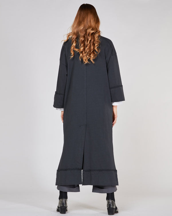 Baci Raw Patch Zip-Up V-Neck Dress Beige