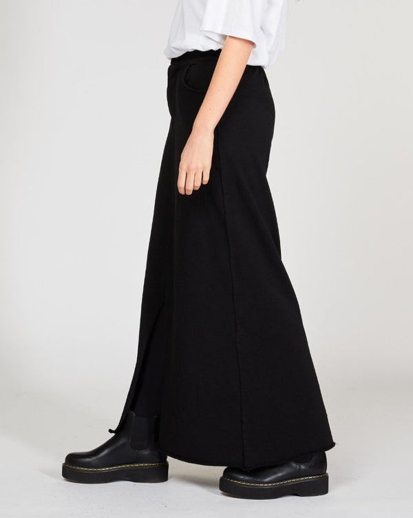 Baci Raw Seam Front Slit Skirt Beige