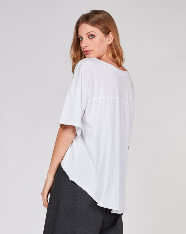 Baci Raw Stitched T-Shirt Beige