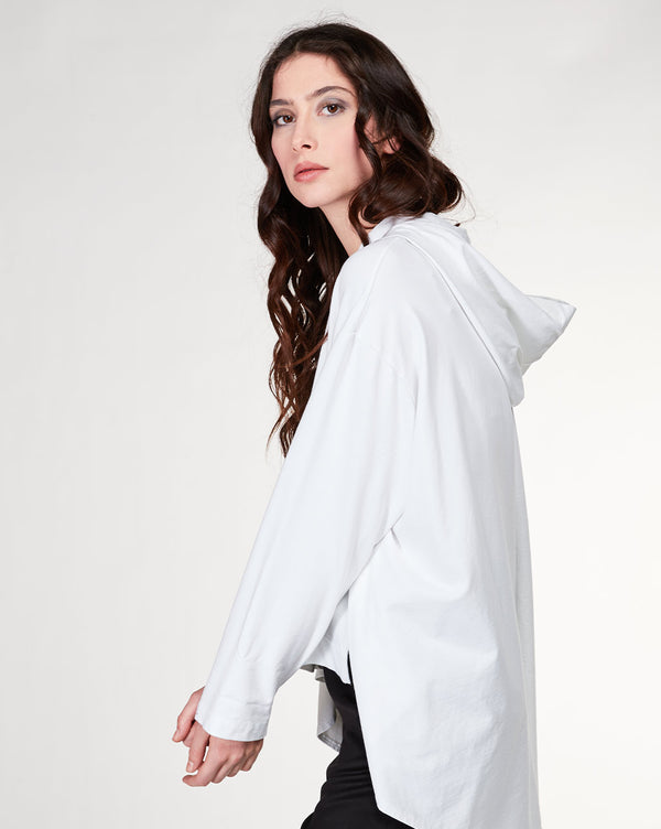 Baci Rolled Hood Flyaway Sweater Black