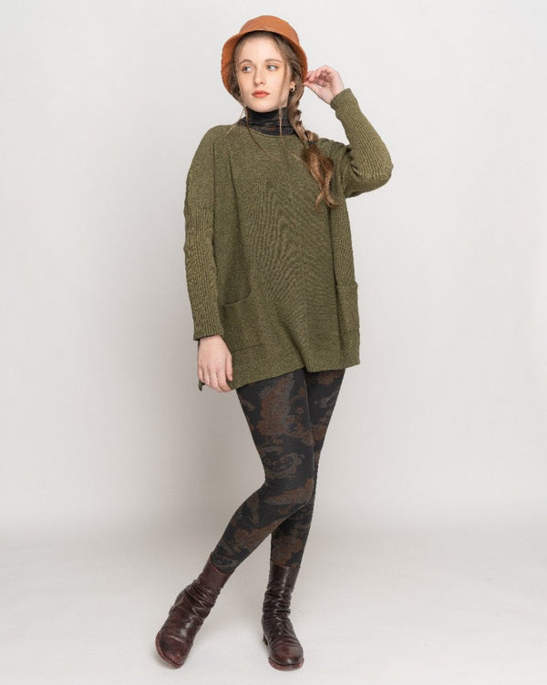 Baci Rolled Pocket Sweater Camel