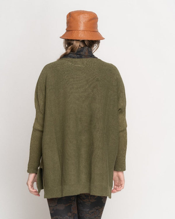 Baci Rolled Pocket Sweater Camel