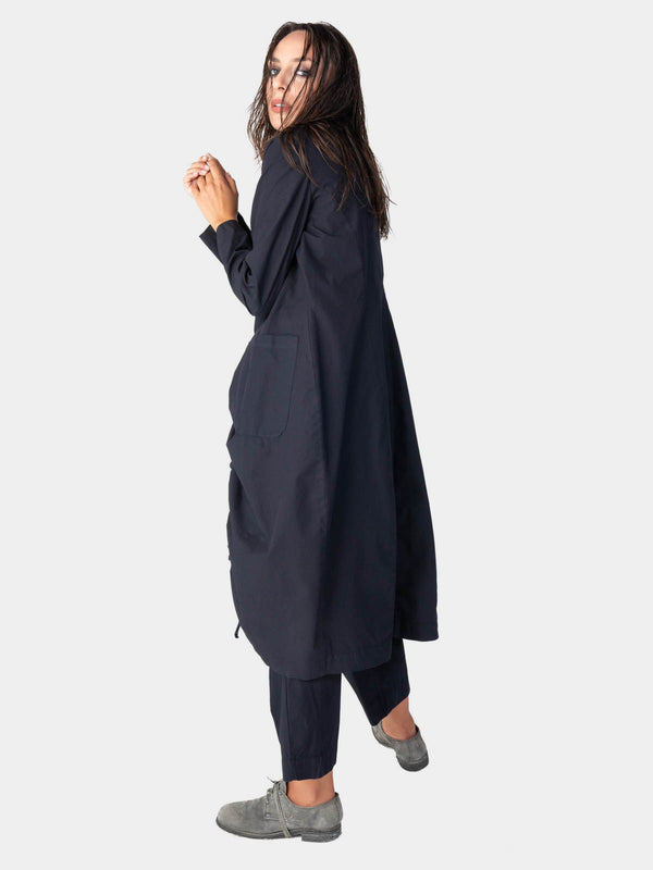 Baci Ruched Open Front Cotton Cardigan Bianco