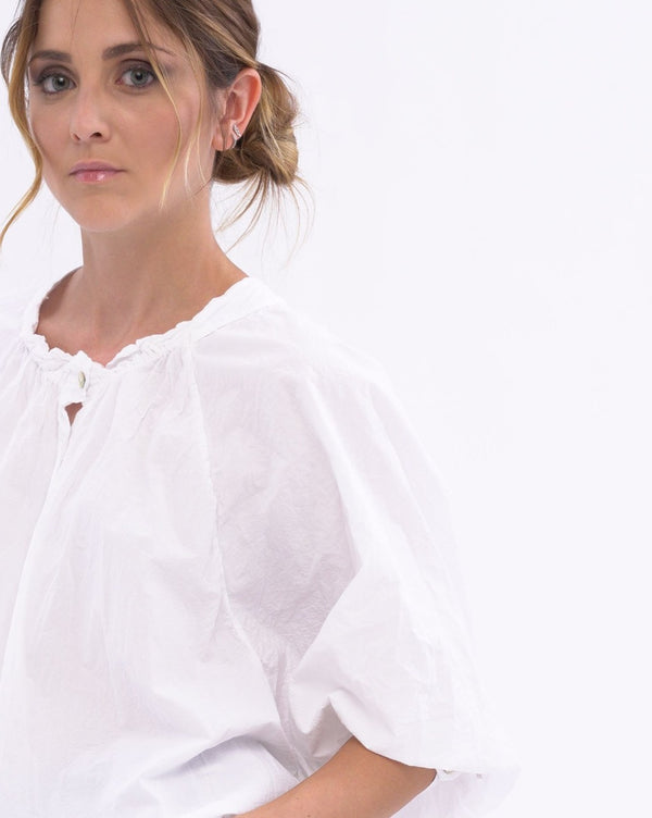 Baci Ruffled Back Organic Cotton Blouse Black