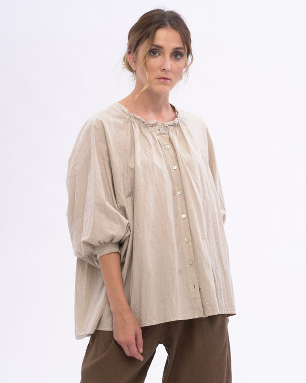 Baci Ruffled Back Organic Cotton Blouse Black